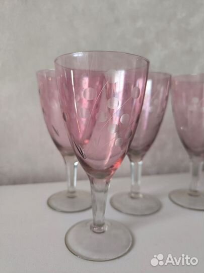 Фужеры марганцевое стекло СССР