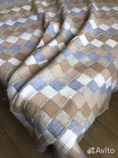 Покрывало плед вязанное