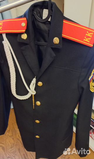 Кадетский китель (чёрный) с фурнитурой, на 14 лет