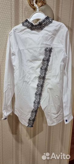 Блузка с кружевом на девочку, р.140, нов