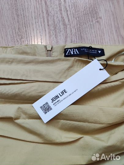 Zara новая мини юбка с драпировкой 40-42