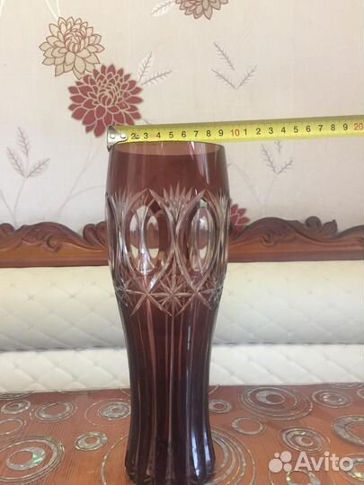 Ваза цветной хрусталь СССР 28 см
