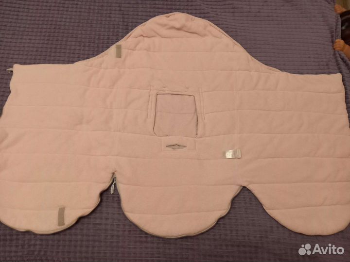 Конверт в коляску RedCastle серо-розовый флис