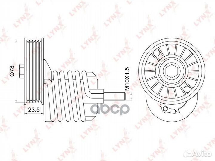 Натяжитель поликлинового ремня PT3164 lynxauto