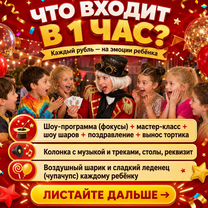 Фокусник-аниматор с шоу (встреча гостей в подарок), Чехов