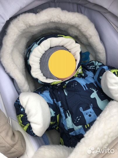 Зимний конверт в коляску на овчине