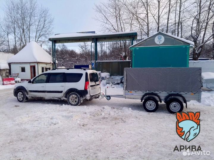 Двухосный прицеп с тентом 110 см мзса 817733.012