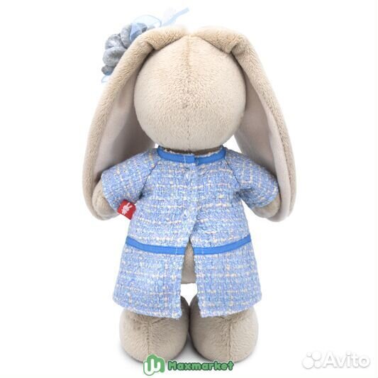 Игрушка Зайка Ми в голубом платье в клетку (больша