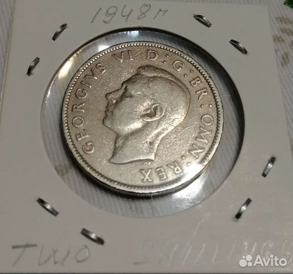 Монеты Англии Florin(Two Shilling) 1948-1954г