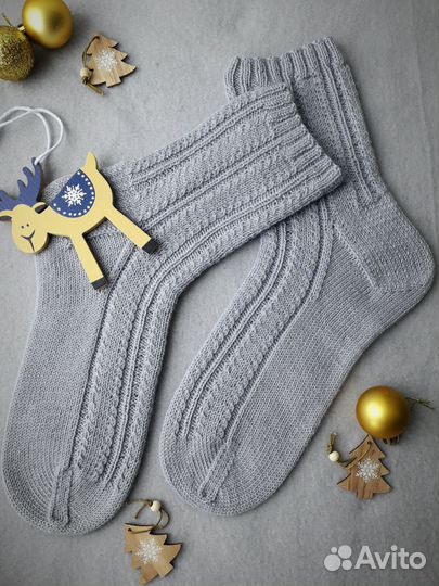 Носки шерстяные вязаные