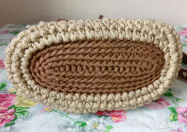 Сумка торба связанная из хлопковой пряжи