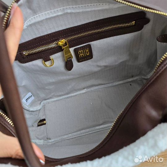 Сумка с ручками MIU MIU натуральная кожа мех