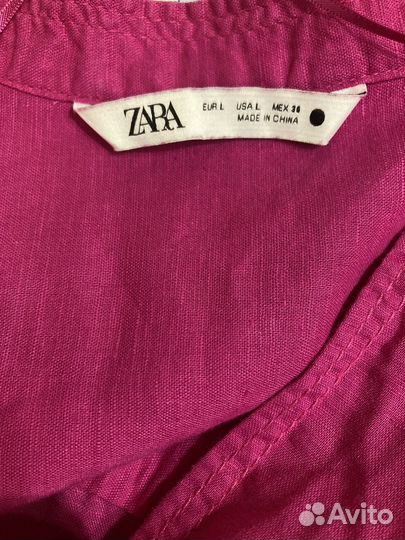 Платье рубашка zara лен