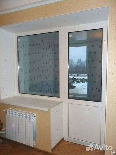 Балконный блок с окнами (дверь на балкон)