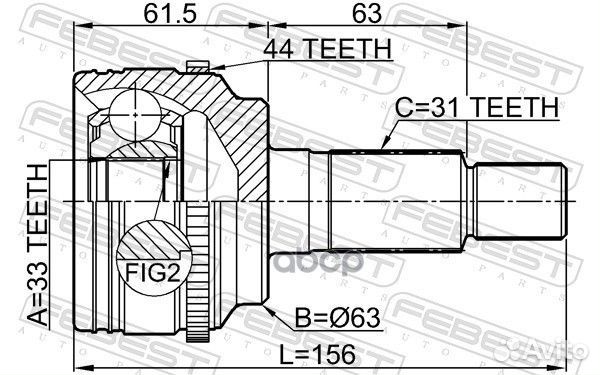 ШРУС mazda CX-7 07-12 нар. 0510-ERA44 Febest