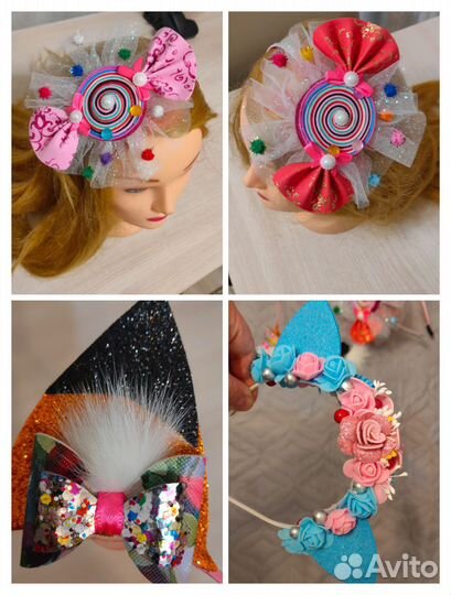 Ушки зайчика,ушки лисички,конфетка,снежинка