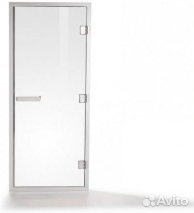 Дверь стеклянная (для турецкой парной), коробка ал