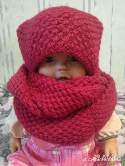 Комплект зимний шапка и снуд