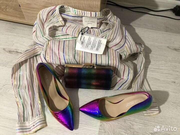 Туфли, рубашка, клатч