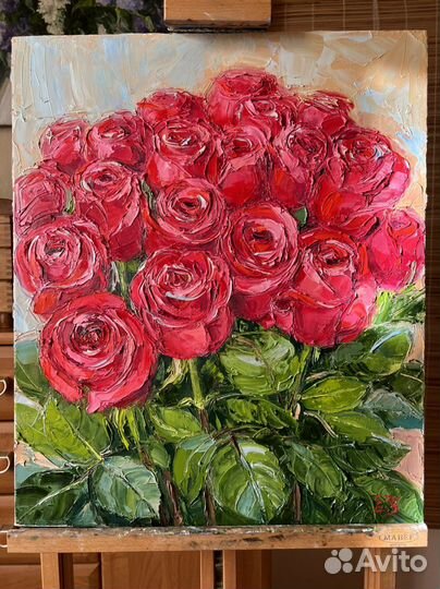 Розы для любимой. Картина маслом