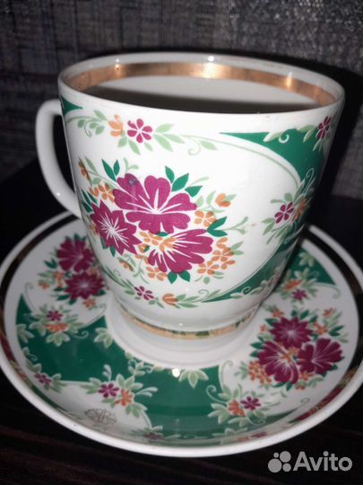 Чайная пара Вербилки Ваза лзхс Яновская винтажcсср