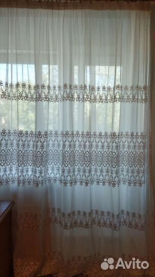 Тюль белая готовая, д/высоты потолка 2,50