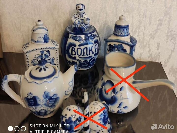 Гжель.Фарфоровая посуда для сервировки