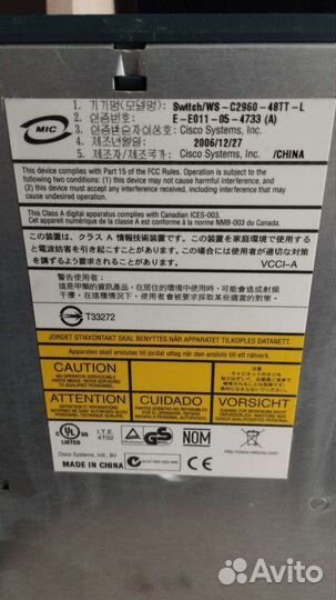 Коммутатор cisco WS-C2960-48TT-L