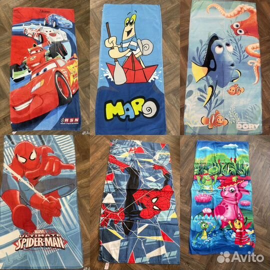 Полотенца детские 6шт Disney 140*70 в отл сост