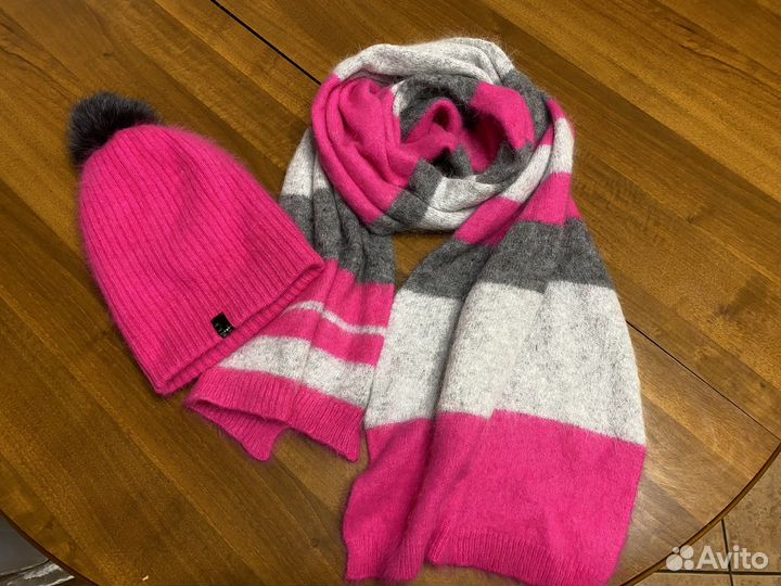 Комплект шапка шарф,женская шапка, шапка из ангоры