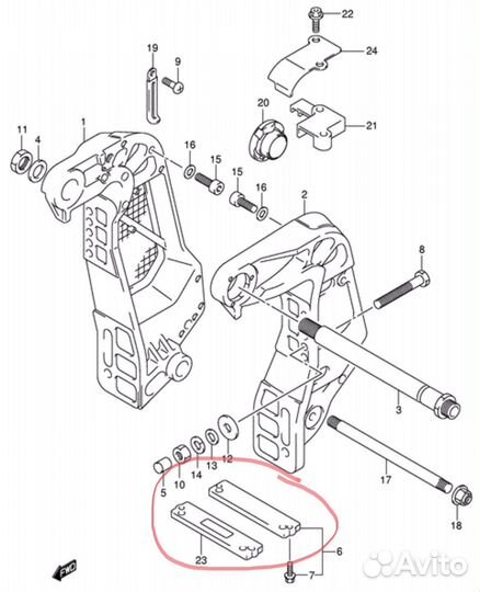 Анод магниевый оригинал Suzuki DF60-DF350