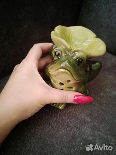 Аромалампа керамическая зелёная Лягушка