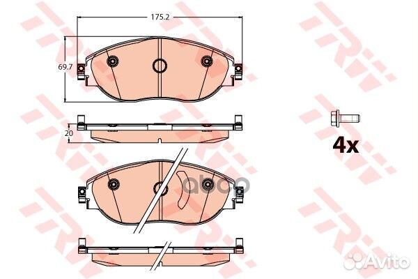 Колодки передние VW golf VII, passat (3G), tigu
