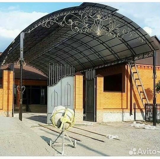 Кованные навесы из поликарбоната