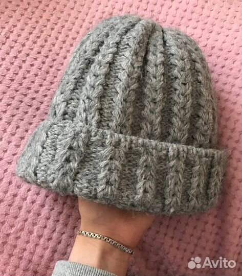 Шапка зимняя женская вязанная