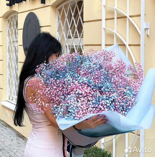 WOW-Букеты из Цветной Гипсофилы