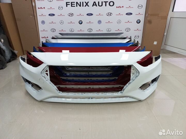 Бампер передний Hyundai Solaris 2 Белый