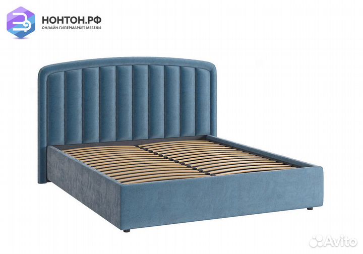 Кровать Сиена 2 1.6 м светло-синяя