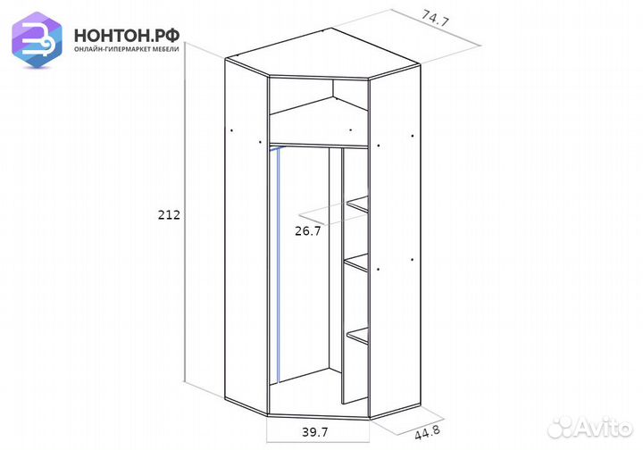 Шкаф Белла угловой сандал светлый