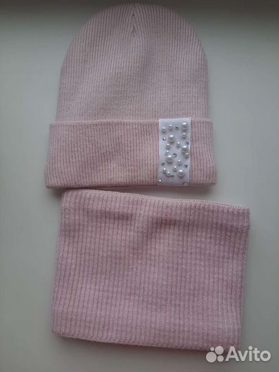 Комплект шапка и снуд на девочку