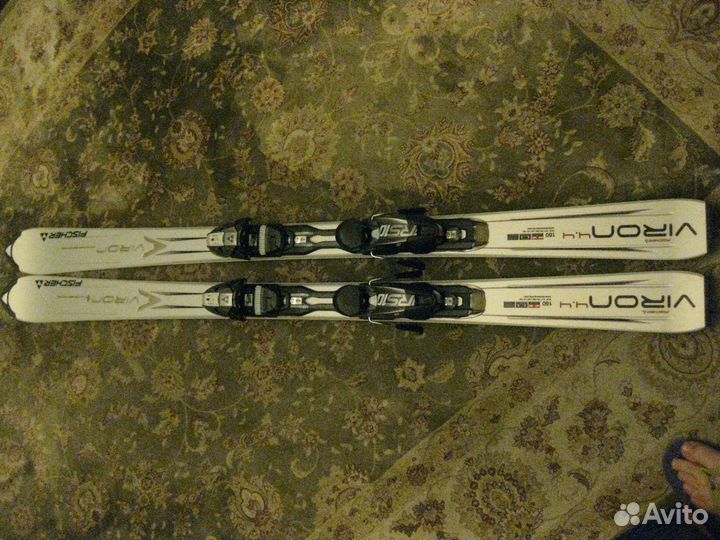 Горные лыжи fischer 160 с креплениями как новые