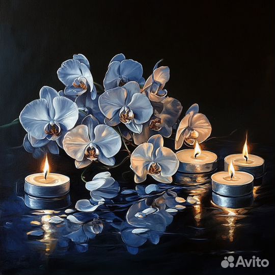 Картина маслом Ночное сияние Премиум качество