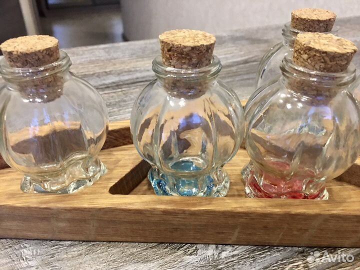 Набор из 5 баночек для специй/жидкости из стекла