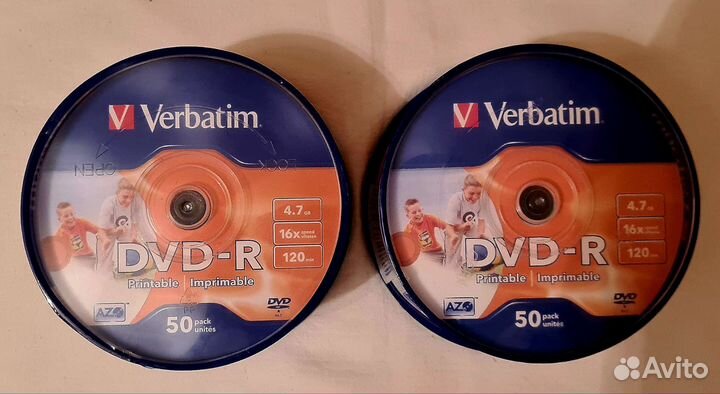 DVD диски Verbatim, новая упаковка, 50 шт