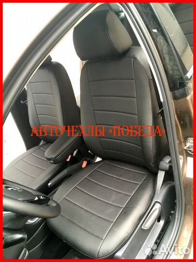 Чехлы Volkswagen Polo 1 из экокожи чёрные Классика