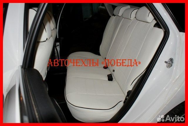 Чехлы Mazda 6 GH из экокожи белые Классика