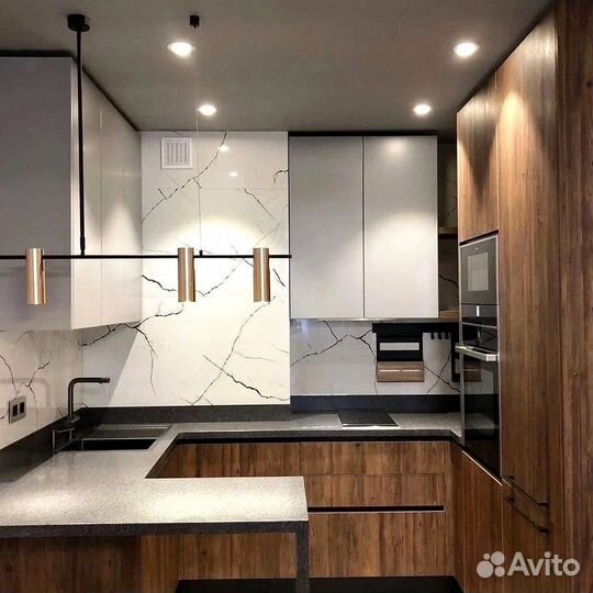 Угловая кухня с мдф фасадами