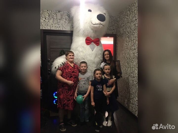 Белый мишка поздравление (шарики в подарок)