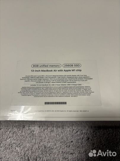 Macbook Air M1 8/256 гб русская клавиатура