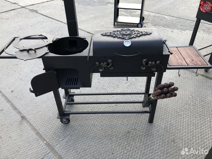 Мангал гриль с печью под казан многофукциональный